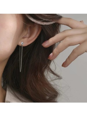 PremiumPort Çift Taraflı Zincirli Gothic Punk Tarzı Renkli Küpe