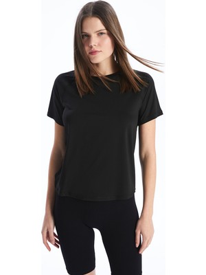 Lc Waikiki Yeni Sezon Bisiklet Yaka Düz Kısa Kollu Kadın Tişört