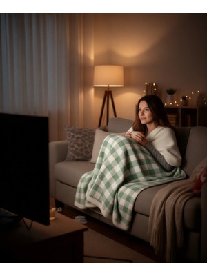 Mona Yatak Sıcak Tutan Tv Battaniyesi Kırmızı 140X200 cm Pamuk Polyester Yumuşak Doku