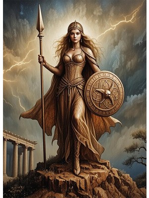 Bedeko Mitolojik Kadın Savaşçı Mdf Ahşap Tablo