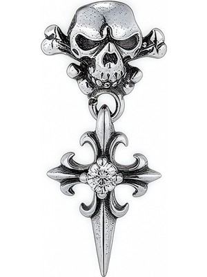 PremiumPort Gotik Skull Paslanmaz Çelik Küpe, Şık ve Dayanıklı Takı