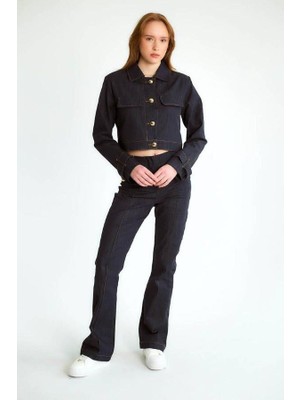 Kokoşum Butik 80319 Kısa Ceketli Pantolon Takım Lacivert