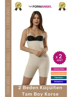 Form Angel #korse Lazer Kesim Kaymayı Önleyen Doku Dikişsiz Iz Göstermeyen Toparlayıcı Tam Boy Korse - 2 Adet