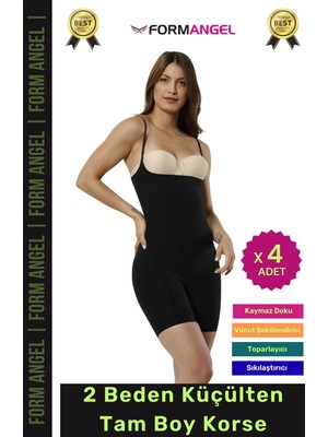 Form Angel #korse Lazer Kesim Kaymayı Önleyen Doku Dikişsiz Iz Göstermeyen Toparlayıcı Tam Boy Korse - 4 Adet