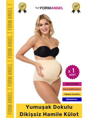 Form Angel #hamilekülot Yumuşak Dokulu Yüksek Bel Esnek Günlük Rahat Dikişsiz Lohusa Hamile Külot - 1 Adet