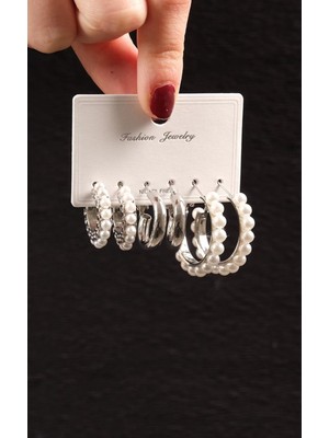 PremiumPort Şık Kadın Çelik 6’lı Küpe Seti, Zarif ve Modern Tasarım