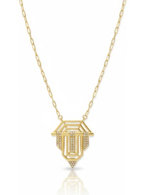 BG Jewellery Geometrik Taşlı Kolye