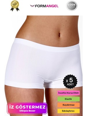 Form Angel #kadınboxer Toparlayıcı Şekillendirici Seamless Kaymaz Kadın Dikişsiz Boxer Iç Çamaşırı - 5 Adet