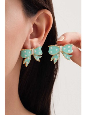 PremiumPort Renkli Fiyonk Tasarımlı Kadın Küpe, Şık ve Zarif Takı Seçeneği