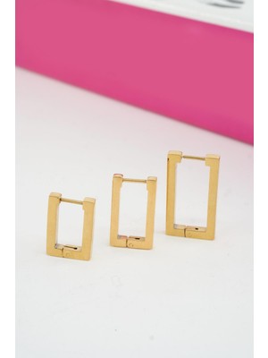 PremiumPort Kadın 3'lü Paslanmaz Çelik Küpe Seti, Şık ve Zarif Tasarım