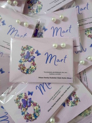 10 Adet 8 Mart Dünya Kadınlar Günü Hediyesi Inci Küpe