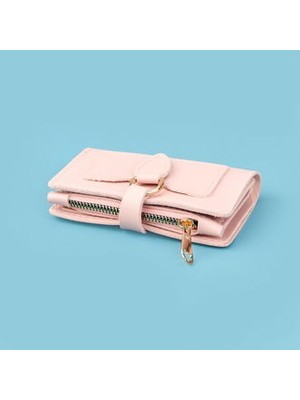 Matmel Gold Tokalı Pvc Cüzdan - Pudra - 9X13 cm