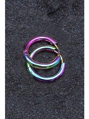 PremiumPort Renkli Cerrahi Çelik Unisex 12 mm Halka Küpe, Şık ve Modern Takı