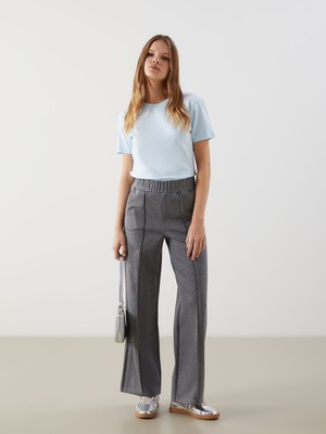 Lc Waikiki Yeni Sezon Beli Lastikli Çizgili Kadın Pantolon