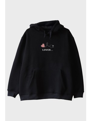 Nuugg Lover Temalı Siyah Hoodie