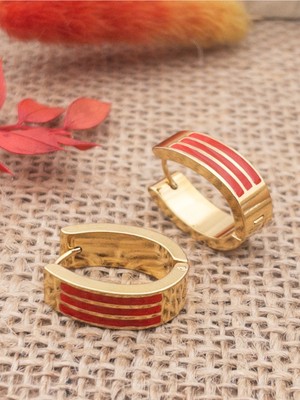 PremiumPort Renkli Sedefli Çelik Küpe, Şık ve Modern Takı Tasarımı