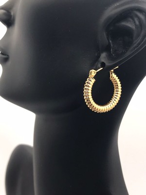 PremiumPort Şık Gold Halka ve Burgu Sarmal Çelik Küpe, Hediye Seçeneği