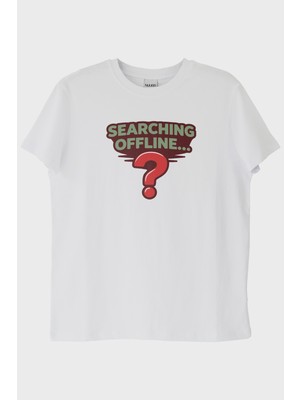 Nuugg Searching Offline Beyaz Tişört