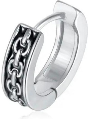 PremiumPort Erkek Gri Iç Içe Geçmeli Zincir Model Retro Çelik Halka Küpe