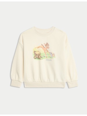 Marks & Spencer Saf Pamuklu Bambi:trade_mark: Sweatshirt (2-8 Yaş)
