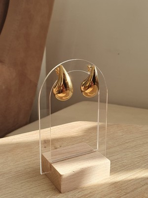 PremiumPort Şık Çelik Damla Küpe, Zarif ve Modern Takı Aksesuarı