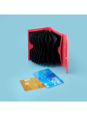 Matmel Yatay Akordiyon Pvc Kartlık - Fuşya - 7X11 cm