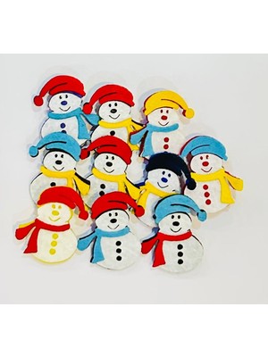 10'lu Paket Keçe Kardan Adam Kalem Başlığı, Ilkokul Hediye, Karne Hediye