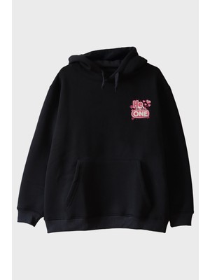 Nuugg He Is The One Siyah Hoodie