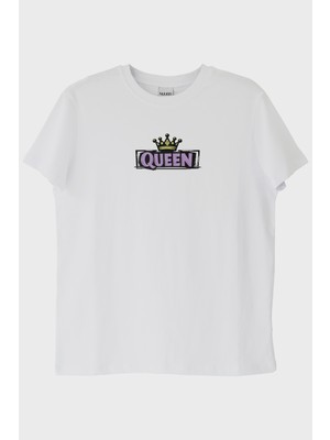 Nuugg Queen Taç Beyaz Tişört