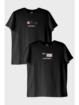 Nuugg Lover Loving Çift Siyah Tişört Seti