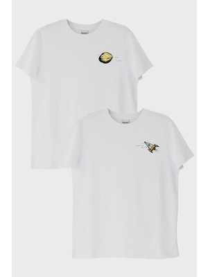 Nuugg Roket ve Asteroit Beyaz Tişört