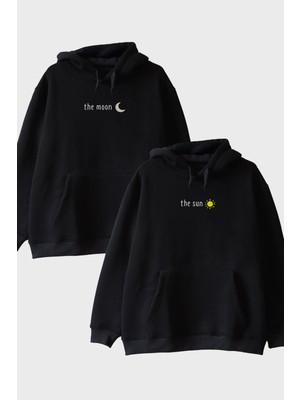 Nuugg Ay ve Gunes Siyah Hoodie Seti