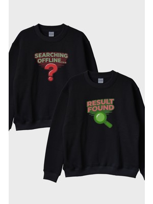 Nuugg Searching Offline Siyah Bisiklet Yaka Sweatshirt