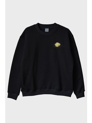 Nuugg Astroid Siyah Bisiklet Yaka Sweatshirt
