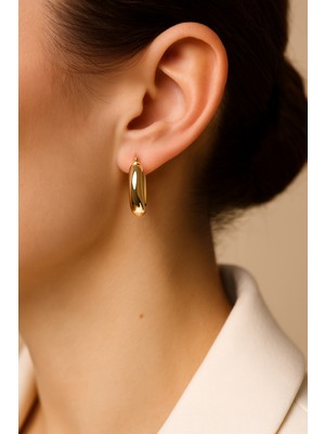 PremiumPort Mini Boy Vintage Rodyum Kaplama Halka Küpe, Şıklık ve Zarafet Için Ideal