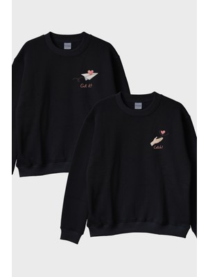 Nuugg Got It-Catch Siyah Bisiklet Yaka Sweatshirt