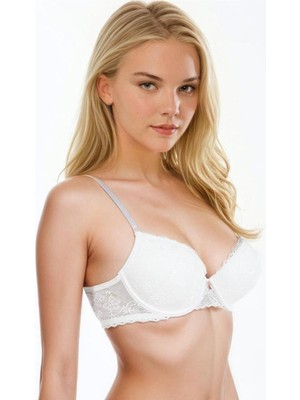 Fantastik Store Şık Dantel Detaylı Dolgunlaştırıcı Destekli Push Up Sütyen Kadın LJ7025