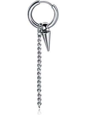 PremiumPort Şık Çelik Sallantılı Tekli Kadın ve Erkek Küpe, Modern ve Zarif Tasarım