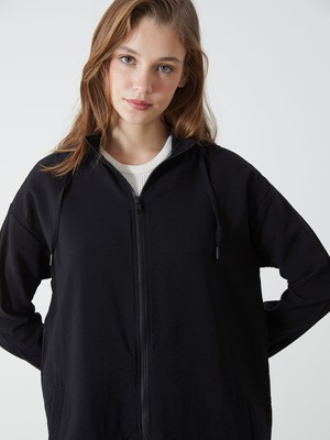 Lc Waikiki Yeni Sezon Kapüşonlu Düz Oversize Kadın Tunik