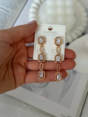 Hercy Xuping Model Zirkon Taşlı Ithal Sallantılı Küpe