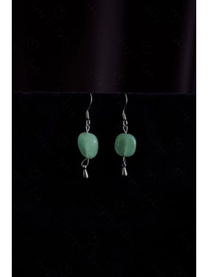 PremiumPort Doğal Taşlı Çelik Küpe, Zarif ve Parlak Takı, Şık Tasarım