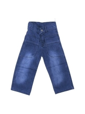 Egecan Geniş Paça Ön Cep Detaylı Kız Çocuk Kot Pantolon