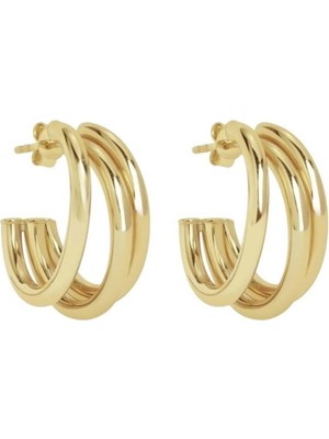 PremiumPort Şık Üçlü Halka Küpe Seti, Modern ve Zarif Takı Seçeneği