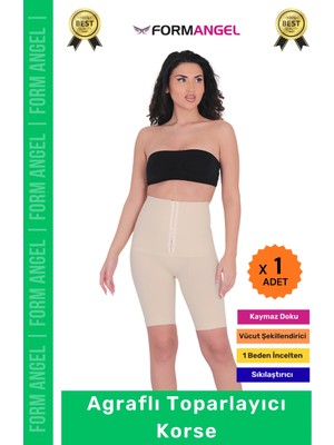 Form Angel #korse Yüksek Bel Vücut Karın Mide Şekillendirici Külot Fermuarlı Toparlayıcı Slip Korse - 1 Adet