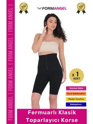 Form Angel #korse Vücut Bel Popo Şekillendiren Sıkılaştırıcı Fermuarlı Paçalı Klasik Toparlayıcı Korse - 1 Adet