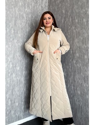 Modaplaza Kadın Kapitone Uzun Kaban 5576