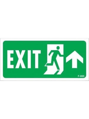SHC4200 Exit Yukarı Sağ Ok Işaretli Uyarı Levhası 17,5X25 KOD:955