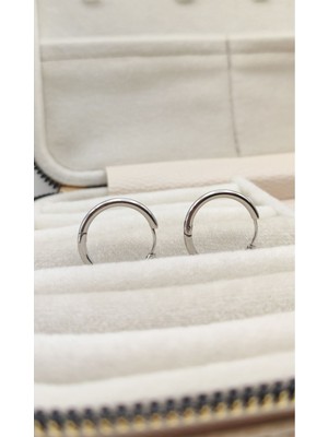 PremiumPort Parlak Gümüş Kaplama Çelik Küpe, 2 Yıl Garanti ile Şık Takı