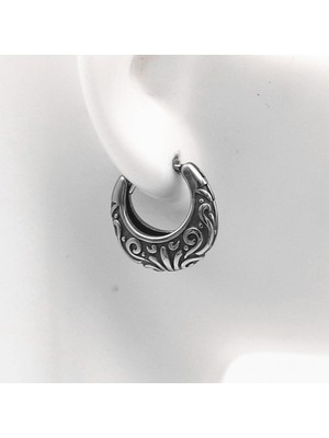 PremiumPort Vintage Tasarımlı Damla Şeklinde 316L Çelik Erkek Halka Küpe