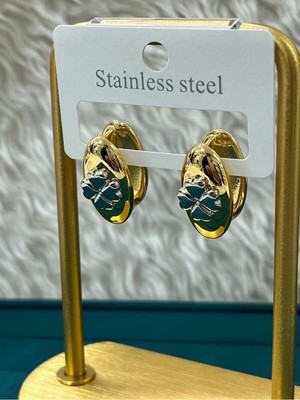 PremiumPort Parlak ve Şık Altın Kaplama Küpeler, Zarif ve Modern Tasarım